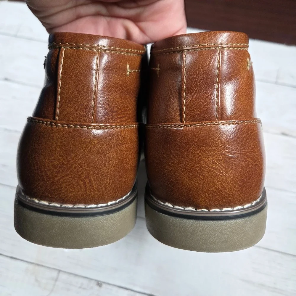 Steve Madden P-SYMIN Chukka Boots Mens 12M Brown Faux Leather Lace Up Ortholite